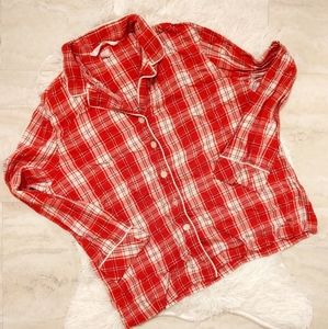 Victoria's Secret Red Plaid Pajama Shirt